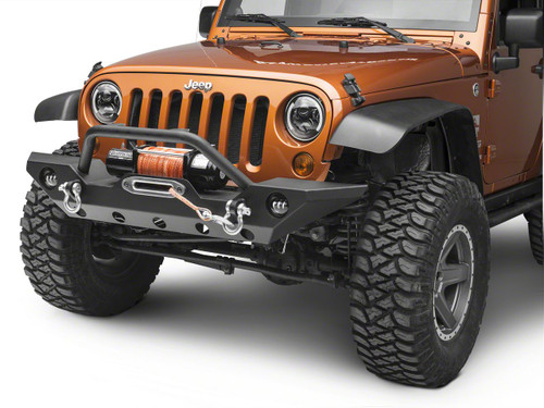 Raxiom J135442 - 97-18 Jeep Wrangler TJ & JK 6-LED Headlights w/ Partial Halo- Blk Housing (Clear Lens)