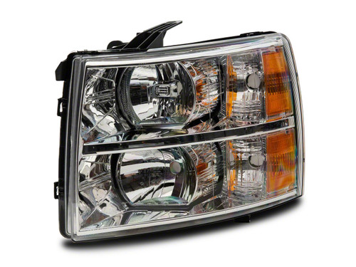 Raxiom S122323 - 07-14 Chevrolet Silverado 1500 Axial OEM Rep Headlights- Chrome Housing (Clear Lens)