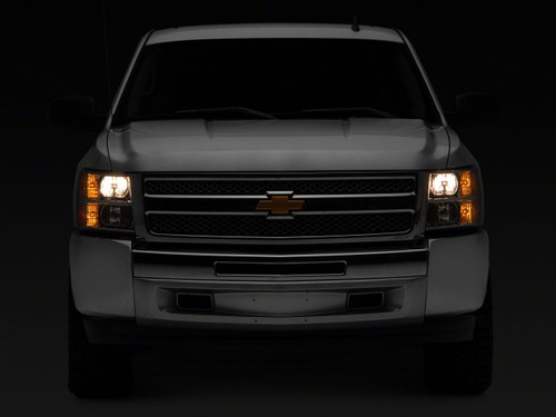 Raxiom S122323 - 07-14 Chevrolet Silverado 1500 Axial OEM Rep Headlights- Chrome Housing (Clear Lens)