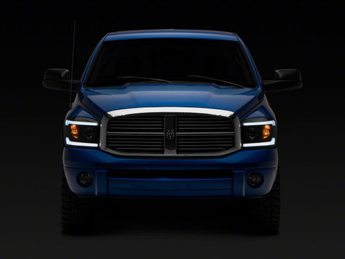 Raxiom R131480 - 06-09 Dodge RAM 1500/2500/3500 Axial Headlights w/ SEQL LED Bar- Blk Housing (Clear Lens)