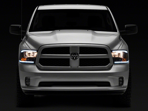 Raxiom R131481 - 09-18 Dodge RAM 1500/2500/3500 Axial Series Headlights w/ LED Bar- Blk Housing (Clear Lens)