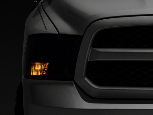 Raxiom R118021 - 09-18 Dodge RAM 1500 Axial OEM Rep Headlights w/ Dual Bulb- Chrome Housing (Smoked Lens )