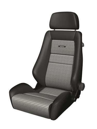 Recaro 088.00.0B25-01 - Classic LX Seat - Black Leather/Pepita Fabric
