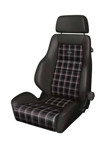 Recaro 089.00.0B28-01 - Classic LS Seat - Black Leather/Classic Checkered Fabric