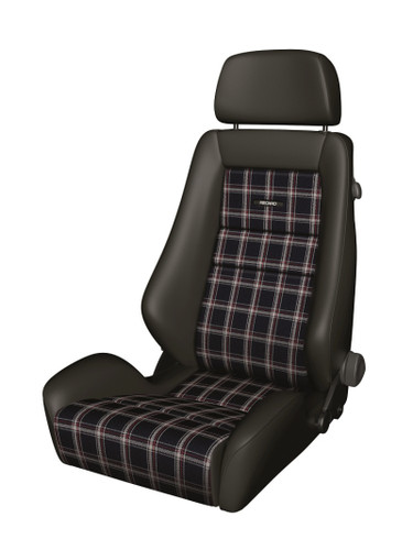 Recaro 088.00.0B28-01 - Classic LX Seat - Black Leather/Classic Checkered Fabric