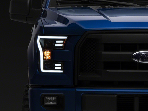 Raxiom T542837 - 15-17 Ford F-150 G3 Projector Headlights w/ LED Accent- Blk Housing (Clear Lens)