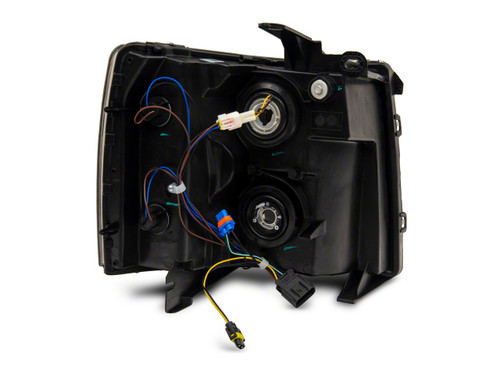 Raxiom S138004 - 07-13 Chevrolet Silverado 1500 Axial Headlights w/ SEQL LED Bar- Blk Housing (Clear Lens)