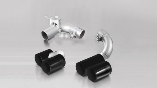 Remus 086514 1604GB - 2012 BMW 3 Series F30 Black Chrome 76mm Straight Cut Tail Pipe Set