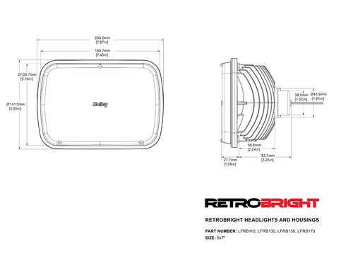 Retrobright LFRB110 - Holley  LED Forward Facing Light - Yellow Lens