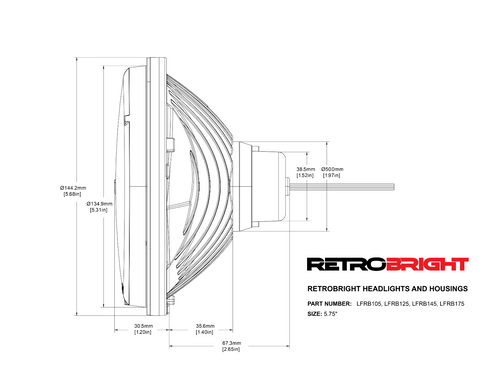 Retrobright LFRB146 - Holley  LED Forward Facing Light - Modern White(5700K) HIGH BEAM ONLY