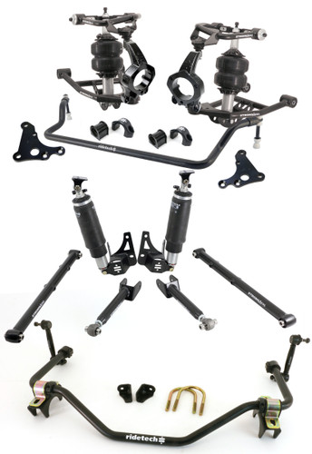 Ridetech 11230297 - HQ Air Suspension System W/ Hub Spindles For 1964-1967 Chevelle Cutlass Front And Rear HQ Shockwaves Front And Rear Strongarms Corvette Hub Spindles Front And Rear Sway Bars