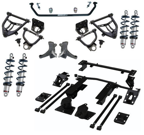 Ridetech 11360301 - TQ Coil-Over System For 1973-1987 C10 Front And Rear TQ Coil-Overs Front Upper And Lower Strongarms Bolt-On 4-Link Drop Spindles And Front Sway Bar
