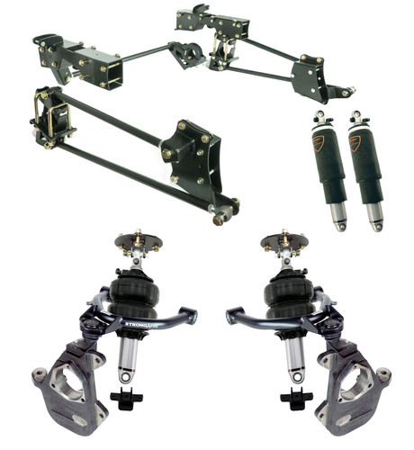 Ridetech 11710297 - HQ Air Suspension System For 2014-2018 Silverado / Sierra 1500 2Wd/4Wd W/ OE Stamped Steel Or Aluminum Control Arms 2019 Legacy and Limited Drop Spindles Front And Rear HQ Series Shockwaves Upper Strongarms And Rear 4-Link