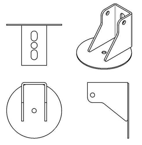 Ridetech 90000073 - Air Spring Bracket For Coil-Over To Air Conversion 3/16 Inch Mild Steel W/ .625 Holes