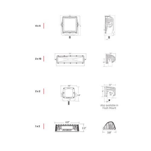 Rigid 86620 - 1x2 65 Degree DC Power Scene Light White Housing