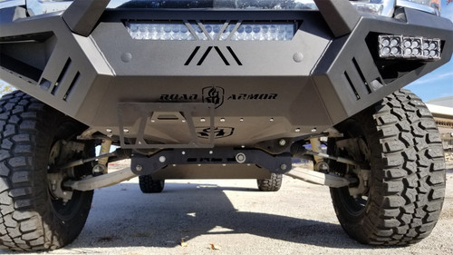 Road Armor 3141XFSPB - 14-15 Chevy 1500 SPARTAN Front Bumper Bolt-On Skid Plate - Tex Blk