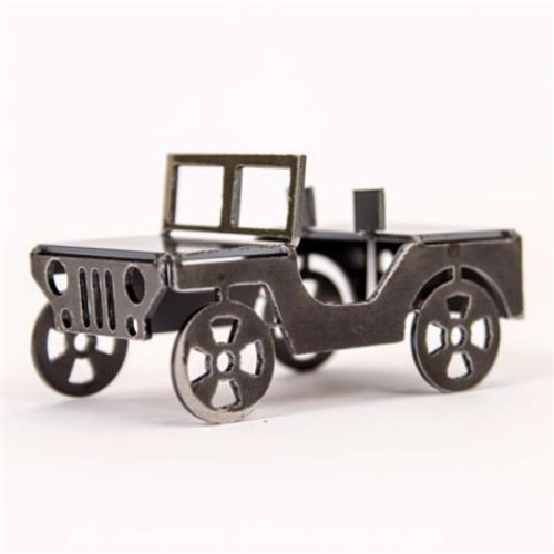 Rock Slide Engineering AC-PR-BDJ - Jeep Business Card Holder Flat Stainless Steel Bendy Jeeps