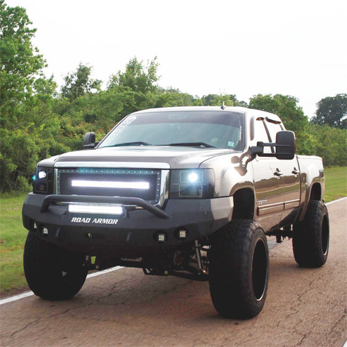 Road Armor 37604B - 08-13 GMC 1500 Stealth Front Winch Bumper w/Pre-Runner Guard - Tex Blk