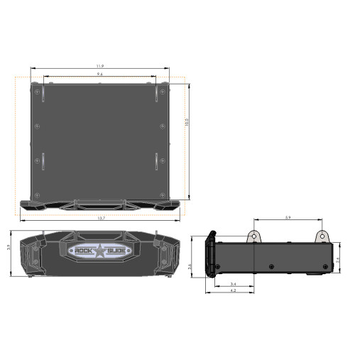 Rock Slide Engineering RS-970 - R-STEP 9 Inch Wide For 2016-2023 Toyota Tacoma Bed Step Attachment Brackets Behind Passenger Rear Tire