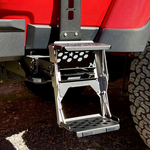 Rock Slide Engineering RS-931 - R-STEP 9 Inch Wide For 2020-2023 Jeep Gladiator Bed Step Attachment Brackets Driver Side Behind Rear Tire DIESEL MOTOR