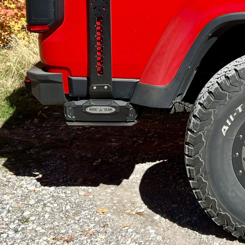 Rock Slide Engineering RS-930 - R-STEP 9 Inch Wide For 2020-2023 Jeep Gladiator Bed Step Attachment Brackets Passenger Side Behind Rear GAS MOTOR Tire