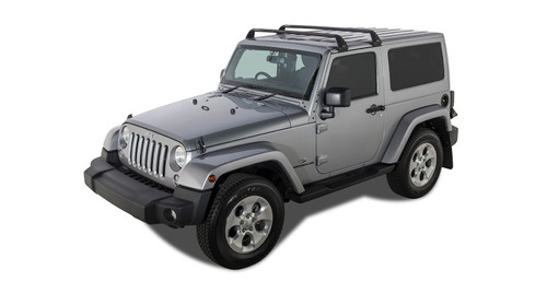 Rhino-Rack SG60 - 07-22 Jeep Wrangler JK/JL 2 Door Hard Top Vortex SG 2 Bar Roof Rack - Black