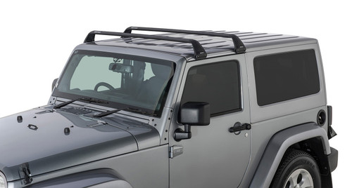 Rhino-Rack SG60 - 07-22 Jeep Wrangler JK/JL 2 Door Hard Top Vortex SG 2 Bar Roof Rack - Black