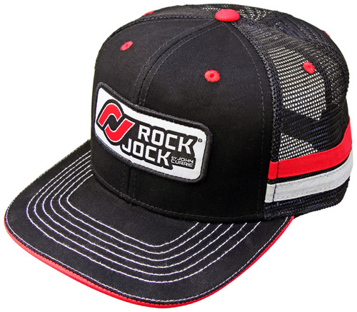 RockJock RJ-715000-3 - Hat; Retro w/Stripes And Patch; Mesh Back; Adjustable;
