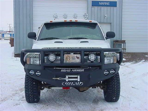 Road Armor 47012B - 97-01 Dodge 1500 Stealth Front Winch Bumper w/Titan II Guard - Tex Blk