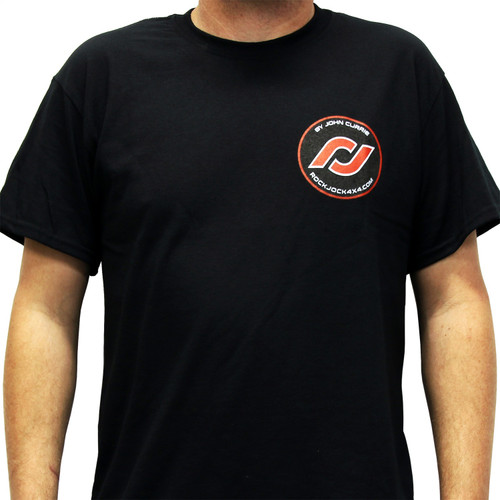 RockJock RJ-711004-S - T-Shirt; w/Patch Logo On Front And Large Logo On Back; Black; Small;