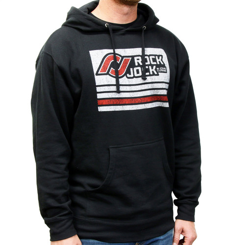 RockJock RJ-713000-YXS - Hoodie Sweatshirt; w/Distressed Logo; Black; Youth XS; Print On Front;
