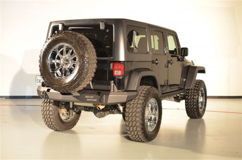 Road Armor 508R0B-TC - 07-17 Jeep Wrangler JK Stealth Rear Non-Winch Bumper w/Tire Carrier - Tex Blk