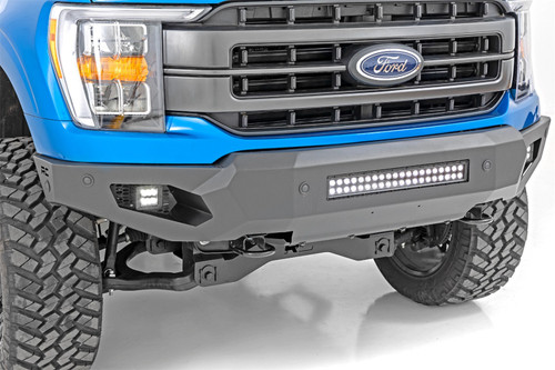 Rough Country 10809A - High Clearance Front Bumper - LED Lights & Skid Plate - Ford F-150 (21-24)