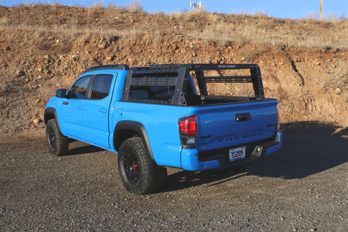 Road Armor 520BRS52B-OVLD - 05-20 Toyota Tacoma 5ft Bed TRECK Adj Bed Rack w/Brackets Strap/Rails - Tex Blk