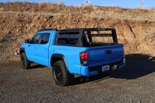 Road Armor 520BRS52B-OVLD - 05-20 Toyota Tacoma 5ft Bed TRECK Adj Bed Rack w/Brackets Strap/Rails - Tex Blk