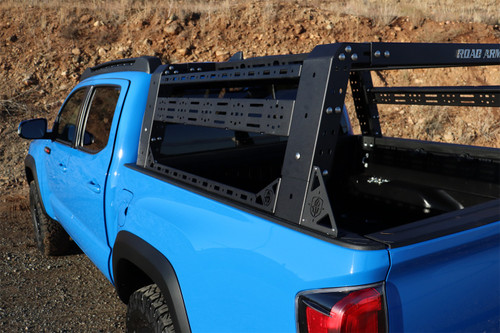 Road Armor 520BRS52B-OVLD - 05-20 Toyota Tacoma 5ft Bed TRECK Adj Bed Rack w/Brackets Strap/Rails - Tex Blk