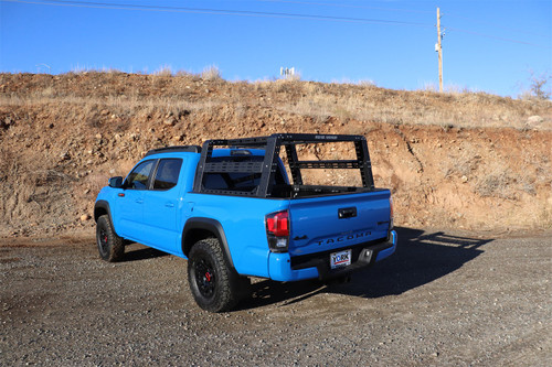 Road Armor 520BRS52B-OVLD - 05-20 Toyota Tacoma 5ft Bed TRECK Adj Bed Rack w/Brackets Strap/Rails - Tex Blk