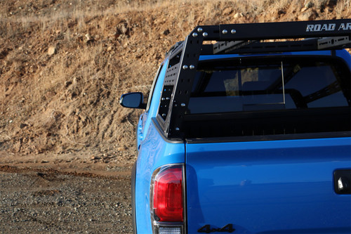 Road Armor 520BRS52B-OVLD - 05-20 Toyota Tacoma 5ft Bed TRECK Adj Bed Rack w/Brackets Strap/Rails - Tex Blk