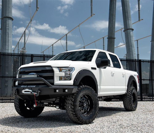 Road Armor 615R4B - 15-17 Ford F-150 Stealth Front Winch Bumper w/Pre-Runner Guard - Tex Blk