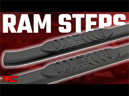 Rough Country 21004 - Oval Nerf Step - Crew Cab - Black - Ram 1500 (19-25)/1500 TRX (21-24)