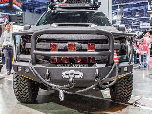 Road Armor 615R5B - 15-17 Ford F-150 Stealth Front Winch Bumper w/Lonestar Guard - Tex Blk