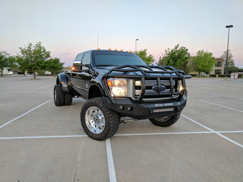 Road Armor 6114R3B-NW - 11-16 Ford F-250 Stealth Front Bumper w/Intimidator Guard - Tex Blk