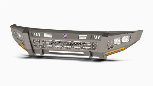 Road Armor 6172DF-B0-P2-MD-BH - 17-22 Ford F-250 iD FR Bumper Full Kit/Standard End Pod/X2 Cube/Acc Light/iD-Raw Steel