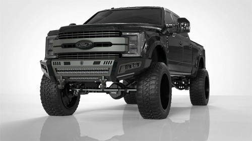 Road Armor 6172DF-A0-P2-MD-BH - 17-22 Ford F-250 iD FR Bumper Full Kit/Standard End Pods/X2 Cube/Acc Lights/iD-Raw Steel