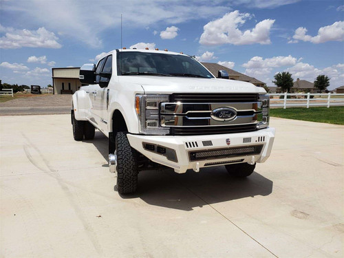 Road Armor 6172DF-A0-P2-MD-BH - 17-22 Ford F-250 iD FR Bumper Full Kit/Standard End Pods/X2 Cube/Acc Lights/iD-Raw Steel