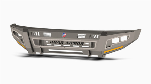 Road Armor 6172DF-B0-P2-MR-BH - 17-22 Ford F-250 iD FR Bumper Full Kit/Standard End Pod/X2 Cube/Acc Light/Ring-Raw Steel