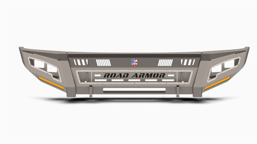 Road Armor 6172DF-B0-P2-MR-BH - 17-22 Ford F-250 iD FR Bumper Full Kit/Standard End Pod/X2 Cube/Acc Light/Ring-Raw Steel