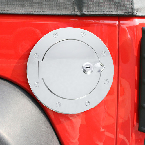 Rugged Ridge 11134.03 - 07-18 Jeep Wrangler JK Stainless Steel Locking Gas Cap Door
