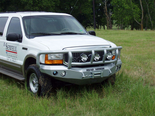 Road Armor 66002B - 99-04 Ford F-250 Stealth Front Winch Bumper w/Titan II Wide Flare - Tex Blk