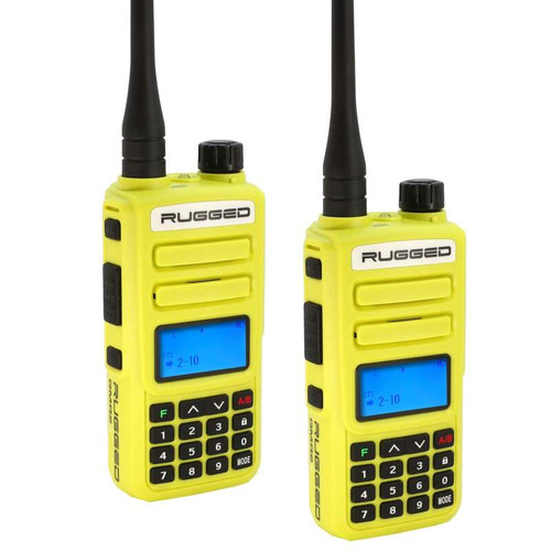 Rugged Radios GMR2-PLUS-2-PACK-HV - 2 PACK - Rugged GMR2 PLUS - GMRS / FRS Two Way Handheld Radios Safety Yellow